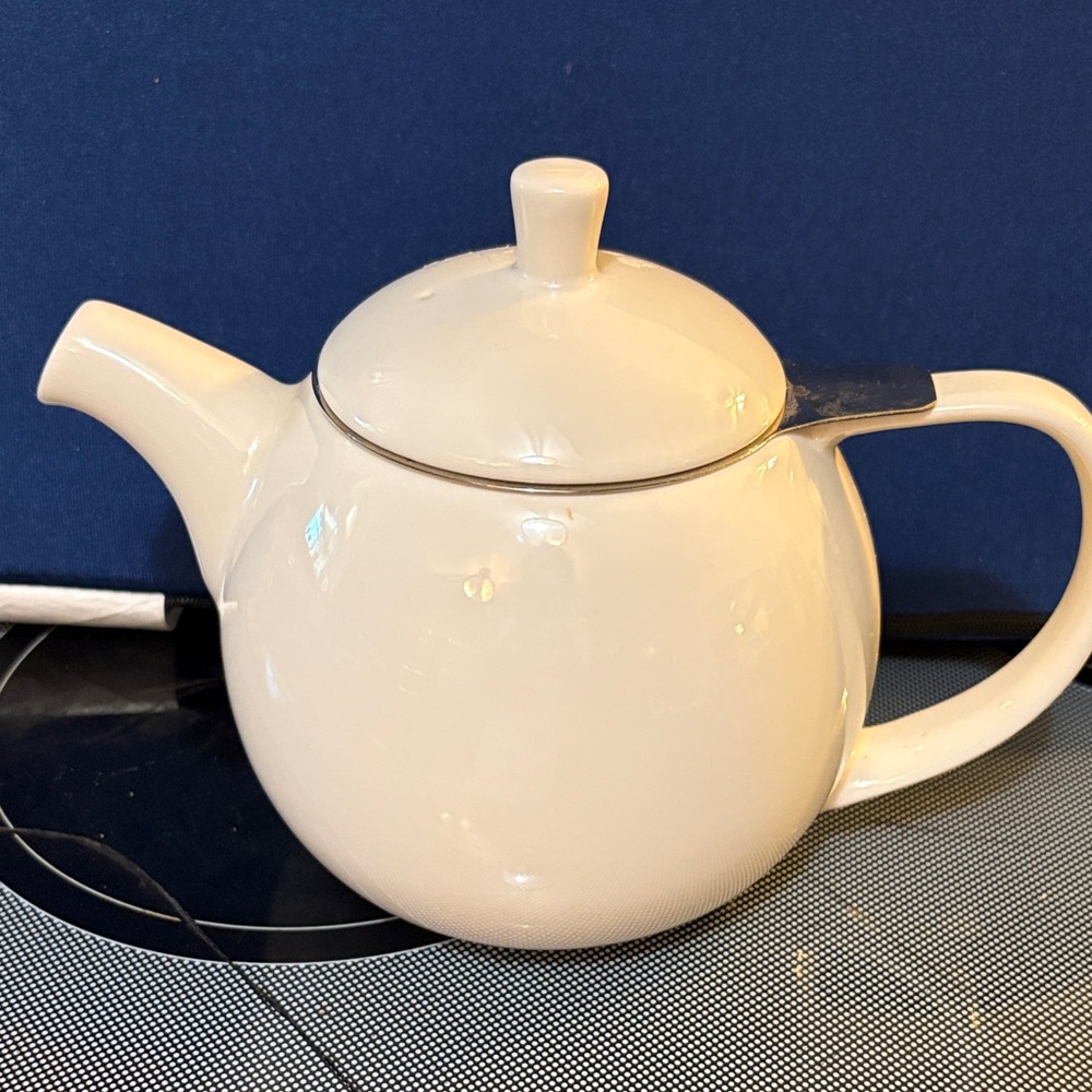 Classic White Ceramic Teapot with Lid